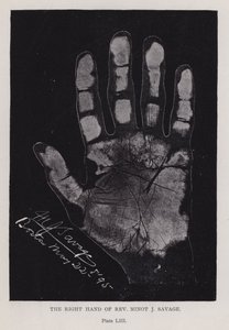 La mano destra del Rev Minot J Savage da English Photographer