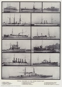 Tipiche navi da guerra della Marina degli Stati Uniti (foto b/n)