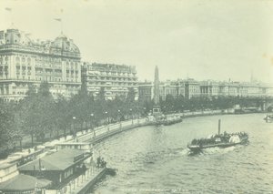 Victoria Embankment: vista nord da Hungerford Bridge, 1895