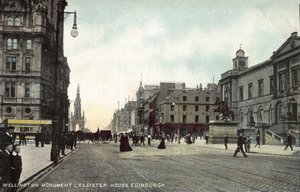 Memoriale di Wellington e Register House, Edimburgo da English Photographer