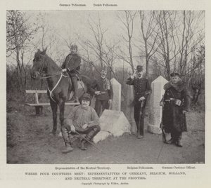 Dove si incontrano quattro paesi, rappresentanti di Germania, Belgio, Olanda e territorio neutrale alla frontiera da English Photographer