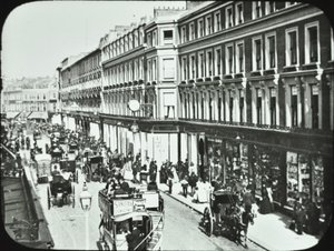 Whiteleys, Westbourne Grove, Westminster LB: vista verso ovest, 1895