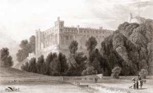 Veduta del XIX secolo del Castello di Arundel, Arundel, West Sussex, Inghilterra. Da Churton
