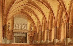 Una sala baronale, c.1840