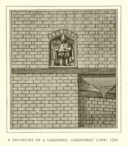 Un bassorilievo di un giardiniere, Gardeners Lane, 1791