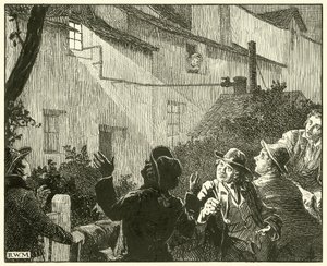 Una luce brillante proveniva dalla finestra del cottage
