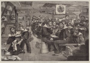 Una cena di Natale nella prua della nave da guerra Pembroke da English School
