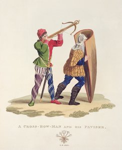 Un Balestriere e il suo Paviser, 1433, da Antiche Armature di Samuel Rush Meyrick, 1824