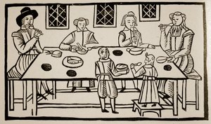 Un pasto in famiglia, c.1600 da English School