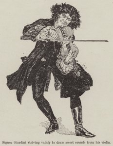 Un violino con una melodia, di R E Francillon (incisione)