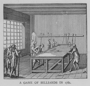 Una partita di biliardo nel 1781 da English School