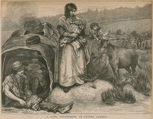 Un accampamento di zingari a Putney Common