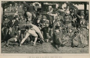 Un buon colpo - uno schizzo alla partita di cricket Eton e Harrow da English School
