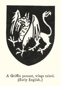 Un grifone passante, ali alzate, inglese antico