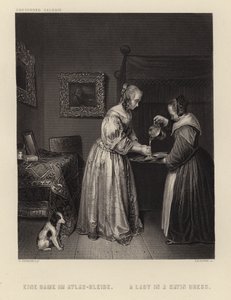 Una signora in abito di raso da English School