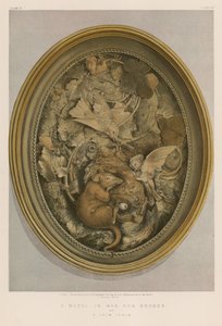 Modello in cera per bronzo di A Cain, Parigi (cromolitografia) da English School