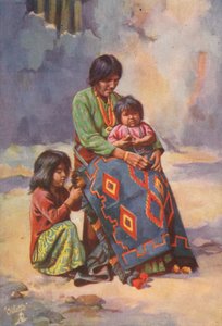 Una donna Navajo e bambini