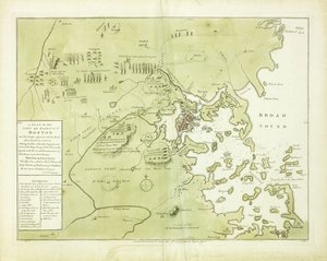 Piano della città e del porto di Boston e della zona circostante da English School