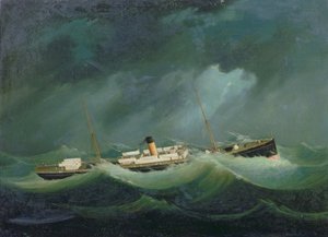Una nave della linea Saville in tempesta, c.1870