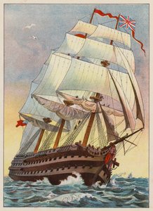 Una nave da guerra nel 1837 da English School