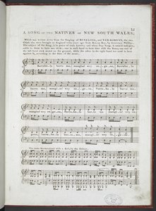 Una canzone dei nativi del Nuovo Galles del Sud, da 