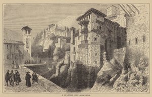 Una città spagnola, Granada (incisione) da English School