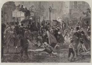 Disgelo nelle strade di Londra (incisione) da English School