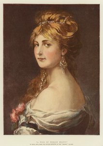 Un tipo di bellezza femminile (litografia a colori) da English School
