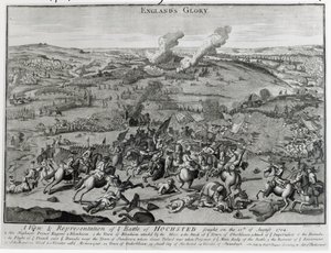 Veduta e Rappresentazione della Battaglia di Hochsted, 13 agosto 1704 da English School