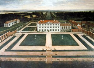Veduta di Capesthorne Hall, Cheshire, c.1730 da English School