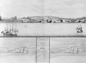 Veduta del cantiere navale di Sua Maestà a Woolwich presa dal lato opposto del Tamigi da English School