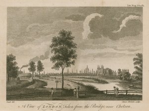 Veduta di Londra dal ponte vicino a Chelsea