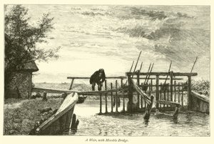Una chiusa, con ponte mobile