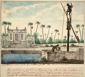 Un giardino coloniale che mostra l