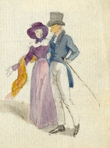 Una coppia che passeggia, c.1825 da English School