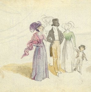Una famiglia che passeggia, c.1825 da English School