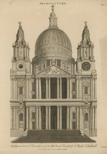 Elevazione geometrica della facciata occidentale della Cattedrale di San Paolo da English School