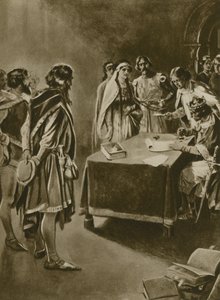 Carta reale di un re per scavare carbone