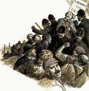 Una folla inferocita corse su per la collina verso il dottor William Price