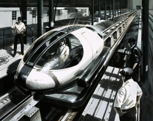 Un veicolo di prova maglev in Giappone