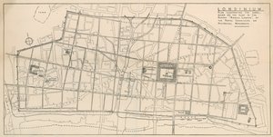 Mappa del modello di Londra romana in mostra nella cripta di All-Hallows-by-the-Tower