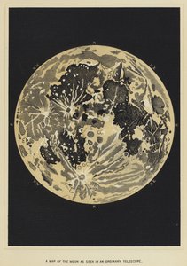 Una mappa della luna vista in un telescopio ordinario da English School