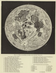 Una mappa della luna vista in un telescopio ordinario