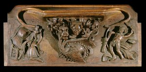 Una misericordia che raffigura un