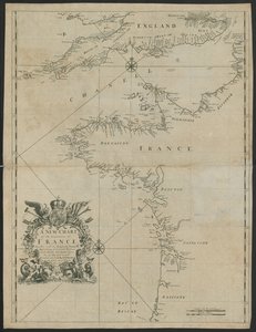 Una nuova carta delle coste della Francia, insieme al Canale della Manica, c.1730 da English School