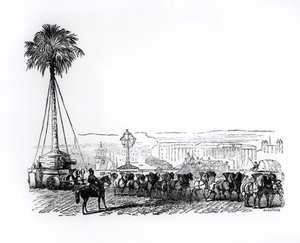 Una palma trasportata a Hyde Park per la Grande Esposizione, Londra, 1851