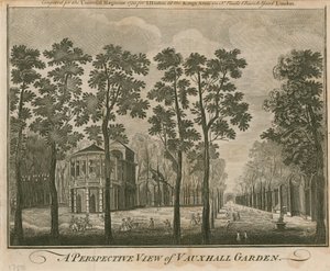 Veduta prospettica dei Giardini di Vauxhall, Londra da English School