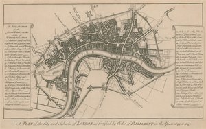 Piano della città e dei sobborghi di Londra fortificati per ordine del Parlamento negli anni 1642 e 1643 da English School