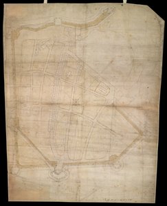 Pianta delle fortificazioni della città di Portsmouth, 1545-1546 ca. da English School