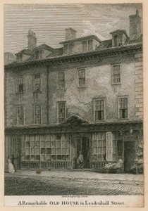 Una notevole vecchia casa in Leadenhall Street, Londra da English School